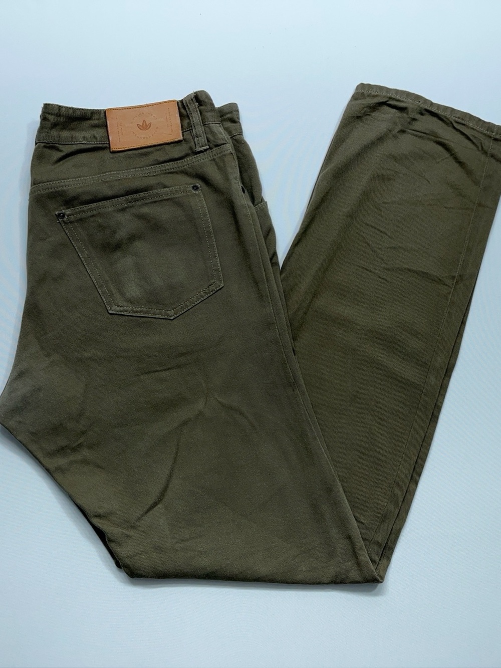 Shockoe Pants Mens 33 (34x32) Beige Atelier Chino Selvedge Button Fly Made USA